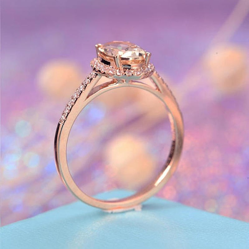 Vintage Inspired Rose Gold Wedding Ring Set