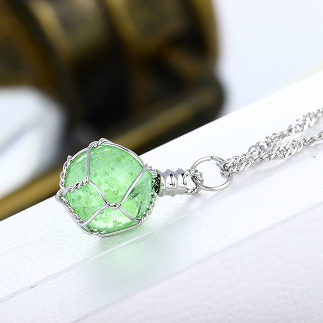 The Luminous Crystal Ball Necklace
