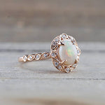 Estate Diamond and Fire Opal Ring
