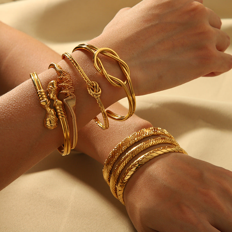European and American ins stainless steel knotted bracelets