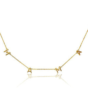 gold-plated letter MAMA necklace