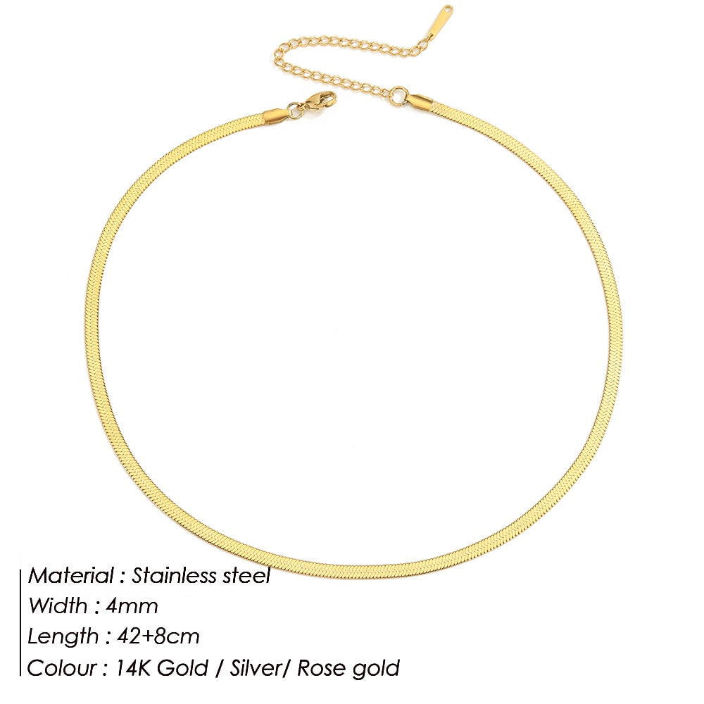 Gold Necklace Choker Stainless