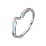 Minimalist Wave  Opal Ring