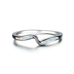 Minimalist Wave  Opal Ring