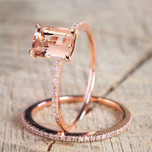 Rose Gold Engagement Ring Set