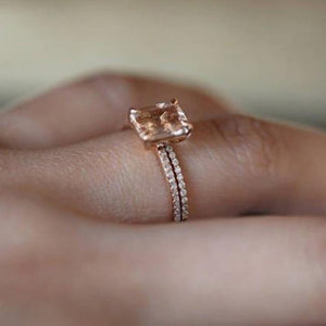 Rose Gold Engagement Ring Set