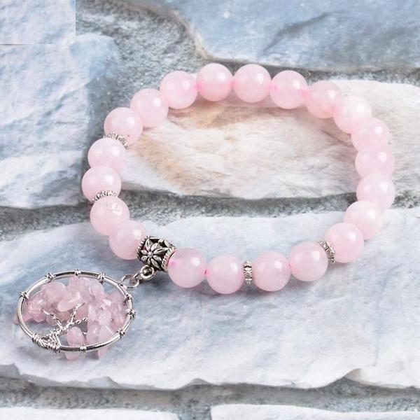 Pink Quartz 7 Chakra Healing Bracelet