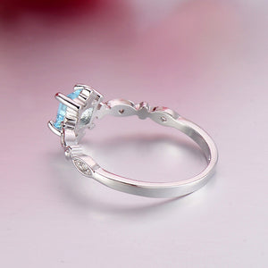 Trendy Blue Crystal Square Ring