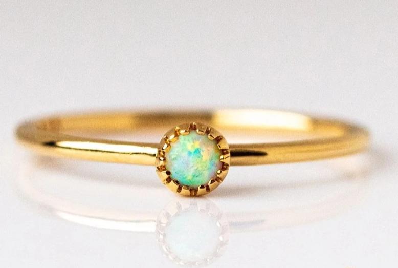 Dainty Opal Stone Ring