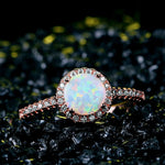 Halo Fire Opal Ring