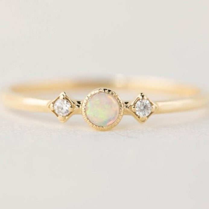 Dainty Fire Opal Ring
