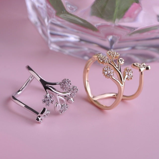 Luxury Crystal Butterfly Tree Ring