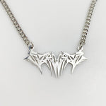 Cyber Goth Rock Metal Thorns Chains Necklace