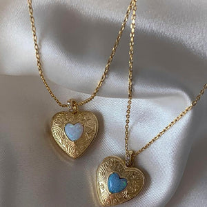 Golden Heart Locket Necklace