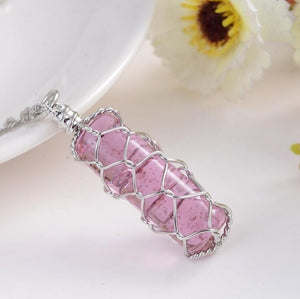 Glowing Groove Crystal Necklace