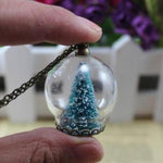 Christmas Tree Snow Globe Necklace