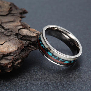 Men's Natural Wood Inlay Ring