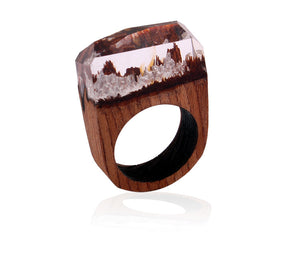Crystal Castles Resin and Wood Ring