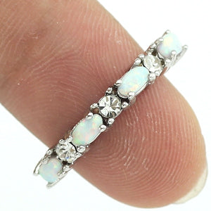 White Fire Opal Crystal Ring