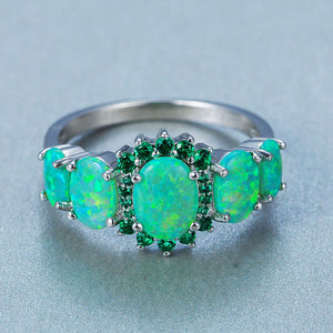 Graceful Kiwi Green Fire Opal Ring