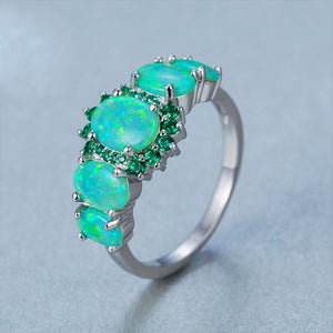 Graceful Kiwi Green Fire Opal Ring