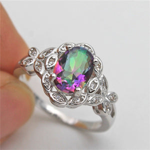 Mystic ring with CZ accents