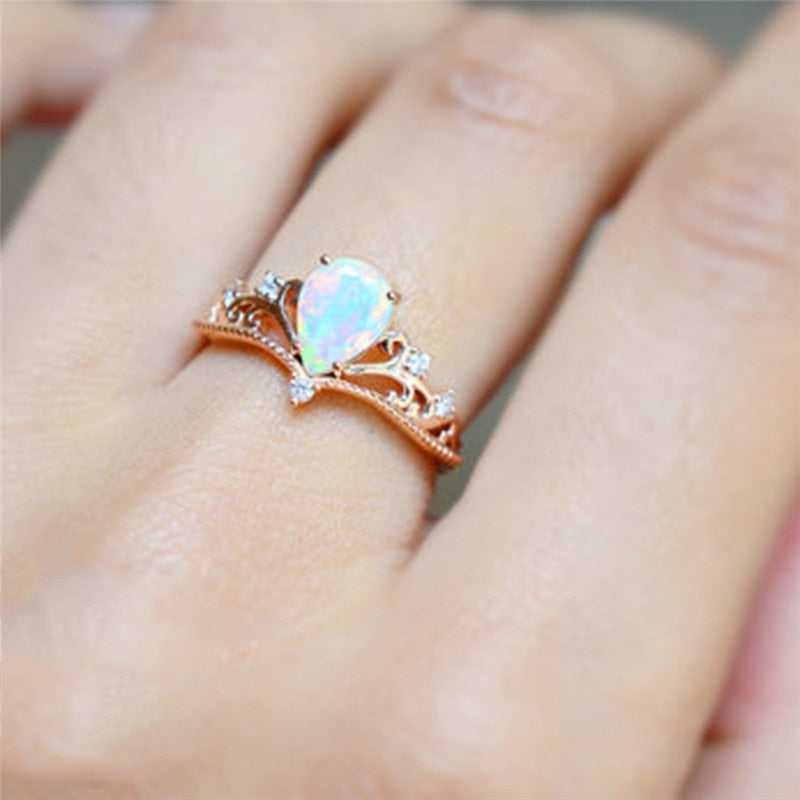 Elegant Fire Opal Ring