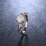 Virant opal rose gold ring