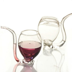 Wine Glass with Straw
