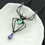 Gothic Crystal Spider Necklace
