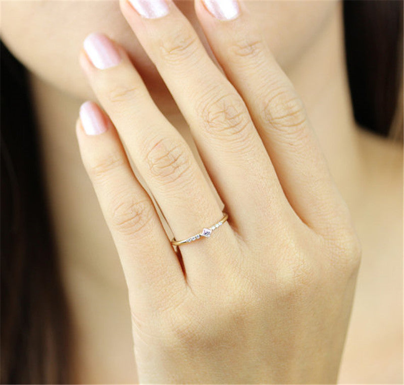 Sparkling Minimalist Art Deco Modern Engagement Ring