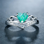Elegant Heart Opal Ring