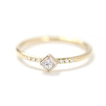 Sparkling Minimalist Art Deco Modern Engagement Ring