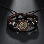 Om Insignia Leather Bracelet