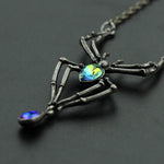 Gothic Crystal Spider Necklace