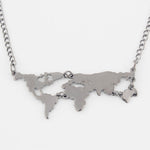 Cute world earth map necklace
