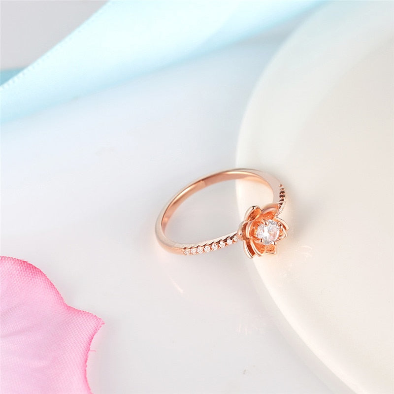Rose Gold Lotus Ring