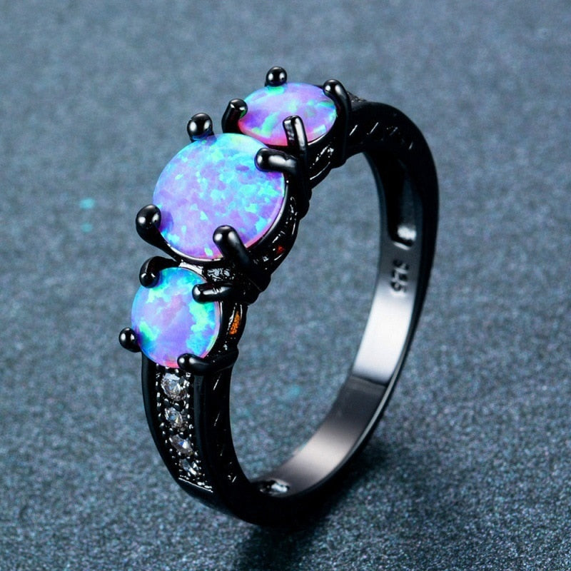 Rainbow Fire Opal Ring