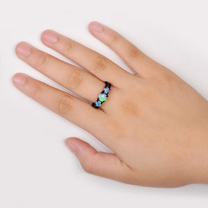 Rainbow Fire Opal Ring