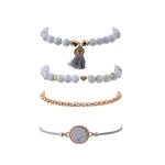 Mandala Charm Bracelet 4 Piece Set