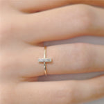 Simple Cross Crystal Ring