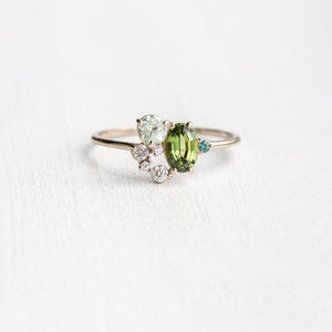 Tiny Green Zircon Ring