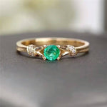 Lovely Green Stone Wedding Ring