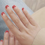 Danity Leaf Crystal Engagement Ring